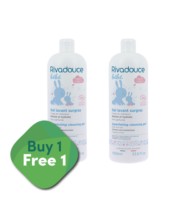 [BUY 1 FREE 1] Rivadouce Bébé Bio Superfatting Cleansing Gel (Gel lavant surgras) 1000ml